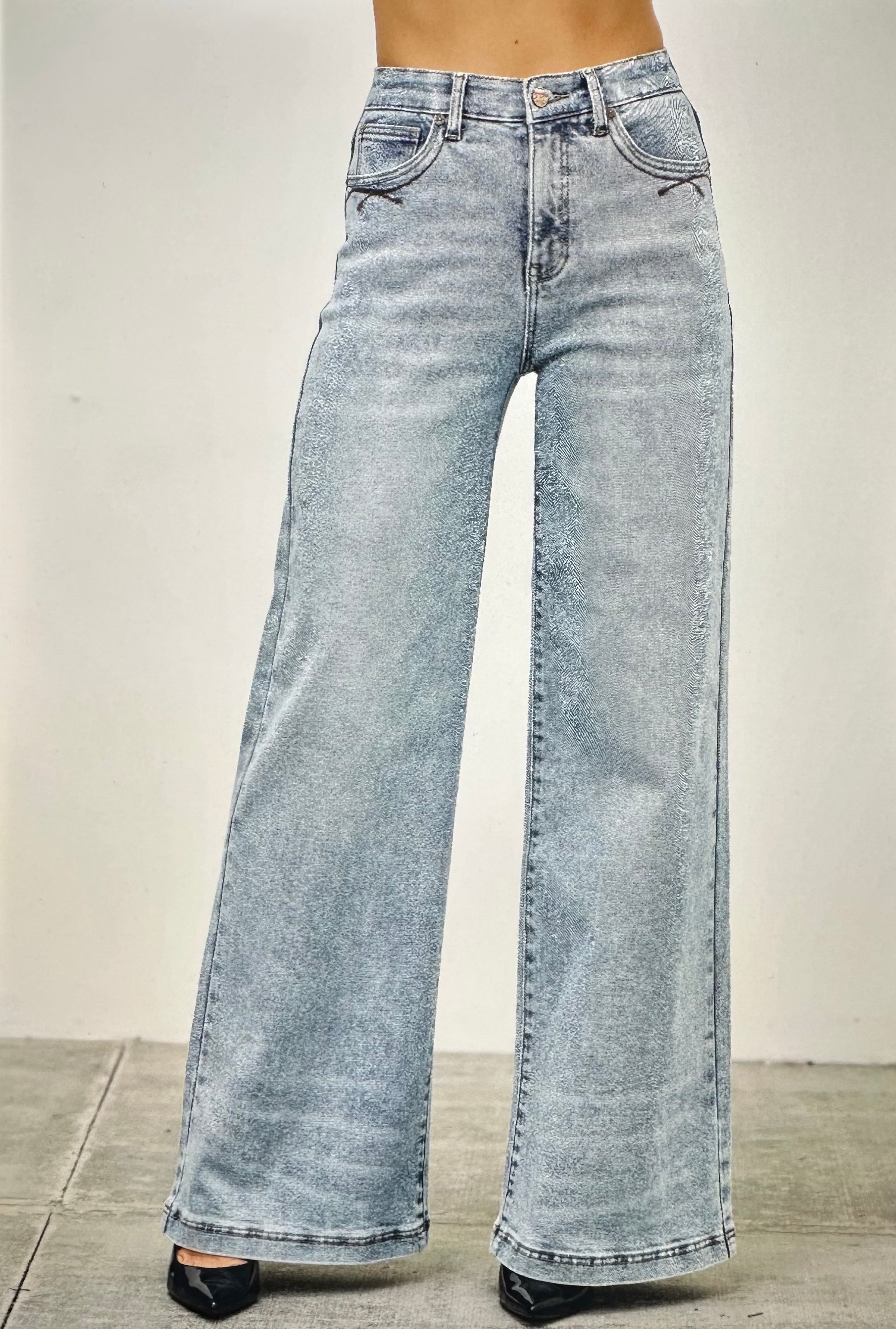 Saige Wide Leg Tummy Control Jeans