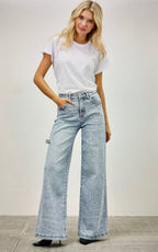 Saige Wide Leg Tummy Control Jeans