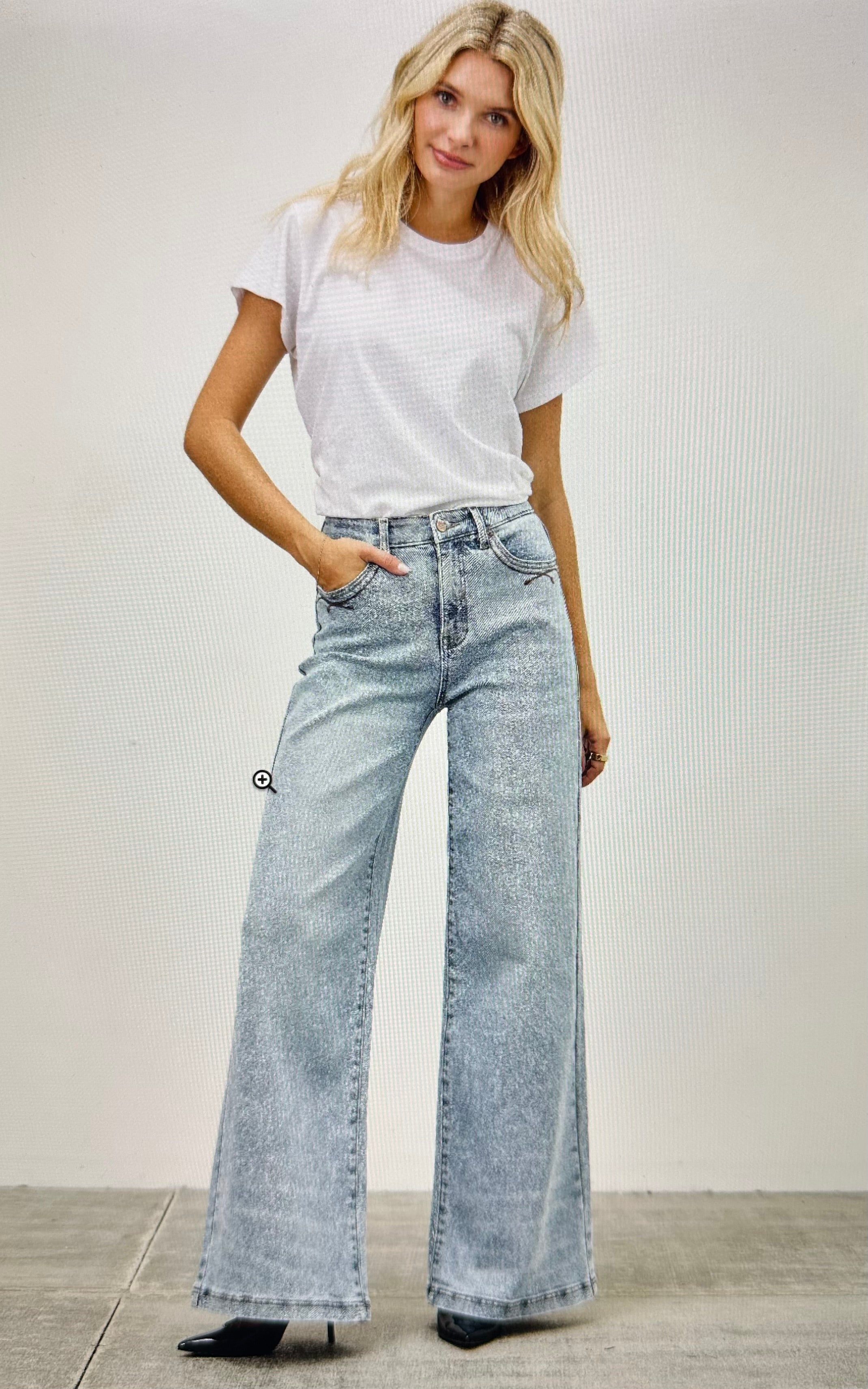 Saige Wide Leg Tummy Control Jeans