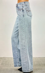 Saige Wide Leg Tummy Control Jeans