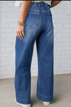 Plus Size Lace-Up Whiskered Denim Jeans