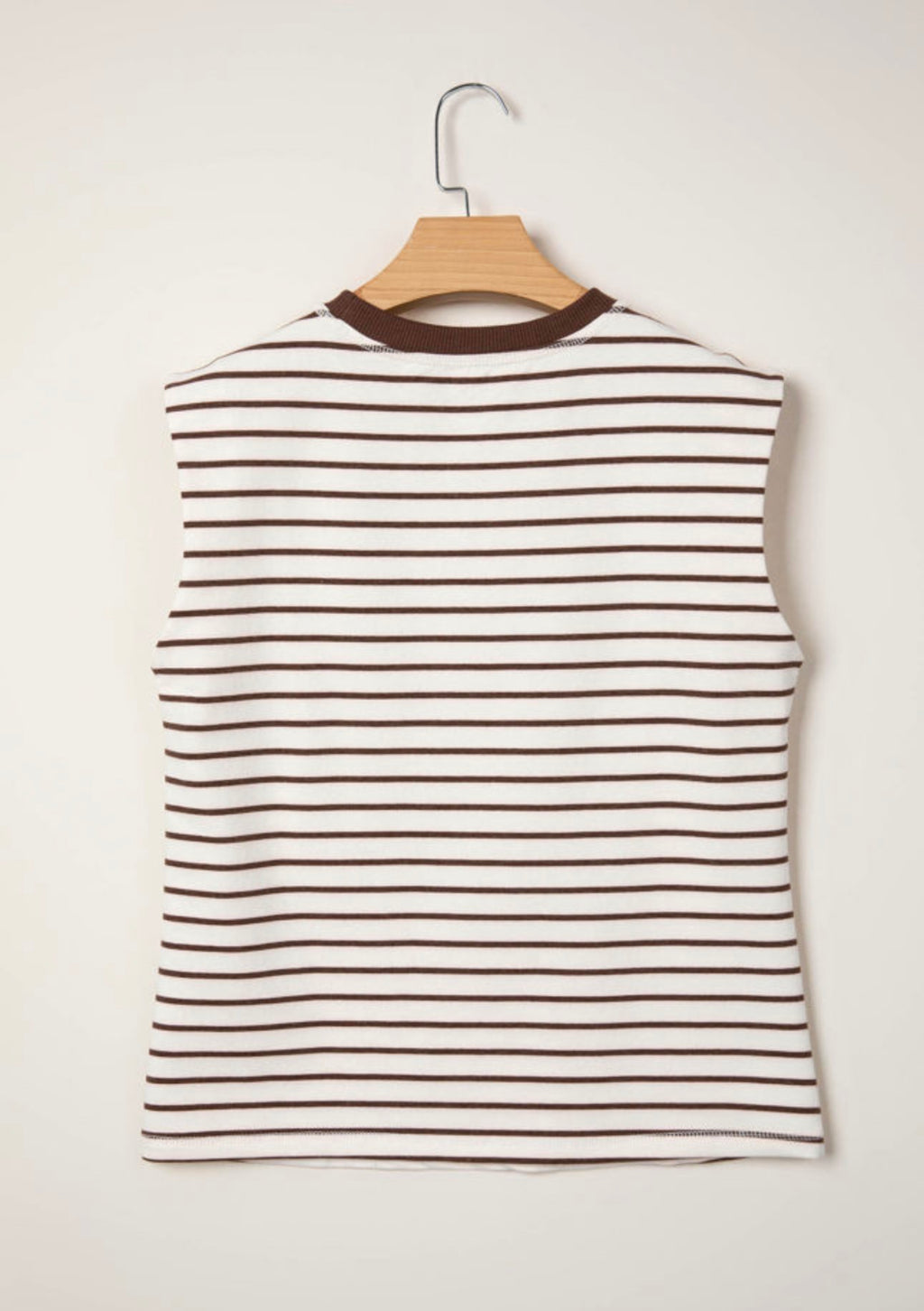 Mocha Stripe Sleeveless Top 🤎