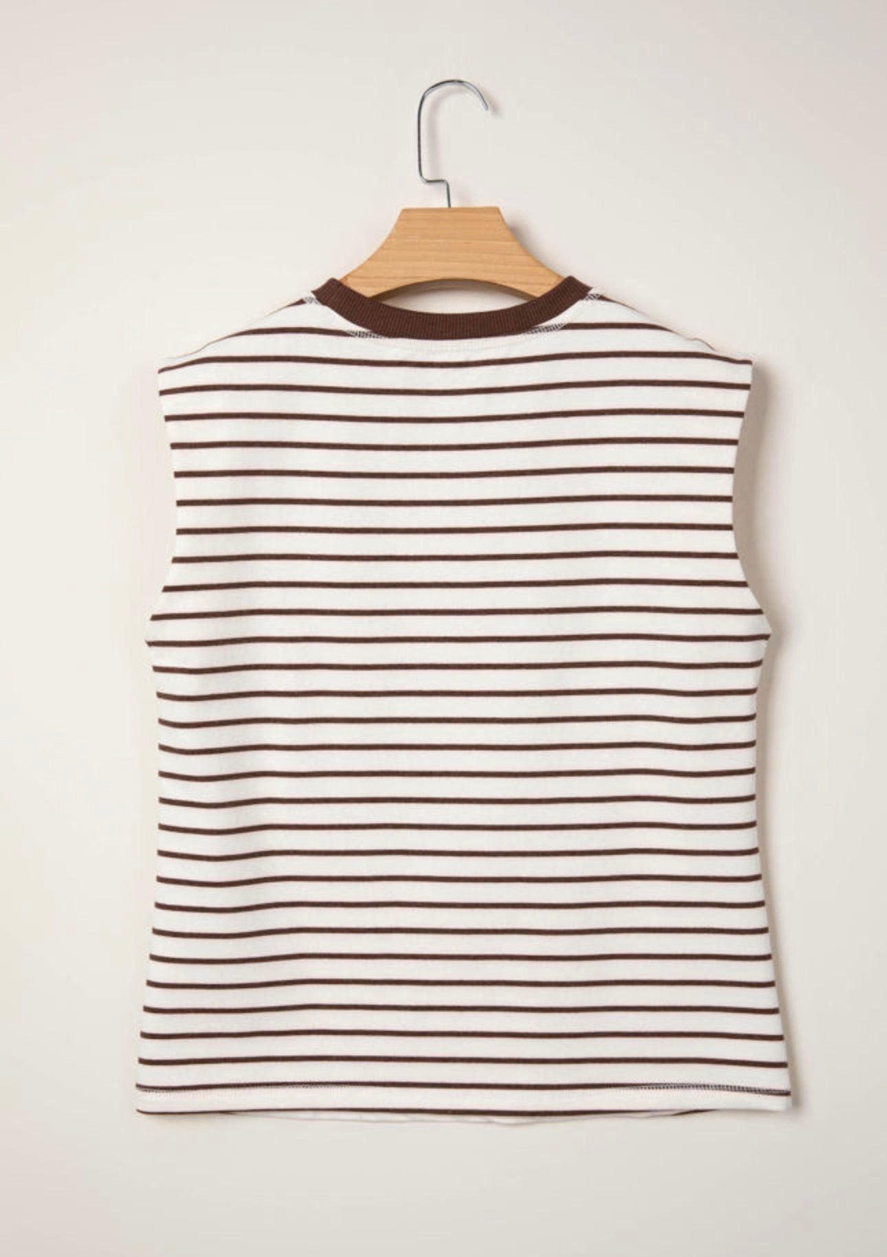 Mocha Stripe Sleeveless Top 🤎