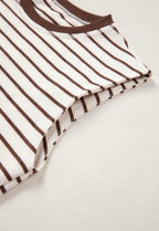 Mocha Stripe Sleeveless Top 🤎
