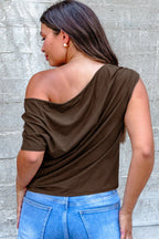 Mocha asymmetric shirt