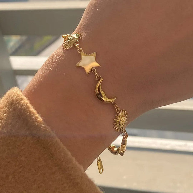 Stars, Moons & Sun Stainless Steel Bracelet
