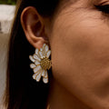 White Renaissance Flower Earrings 🤍