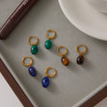Gold & Brown Stone  Earrings
