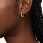 Black & Gold Stainless Steel Earring Set