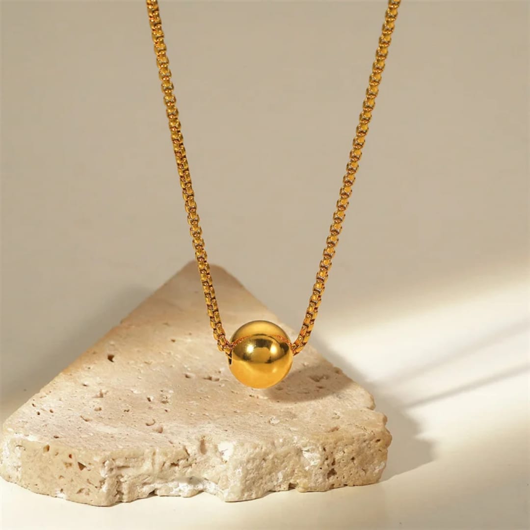 Gold Stainless Steel Necklace, Bracelet & Earring Set